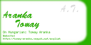 aranka tomay business card